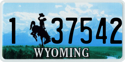 WY license plate 137542