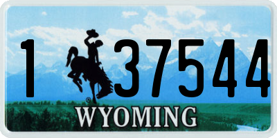 WY license plate 137544