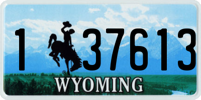 WY license plate 137613