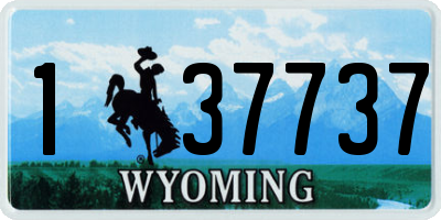 WY license plate 137737