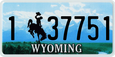 WY license plate 137751