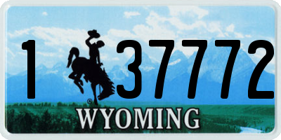 WY license plate 137772