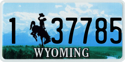 WY license plate 137785