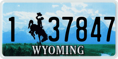 WY license plate 137847