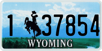 WY license plate 137854
