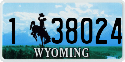 WY license plate 138024