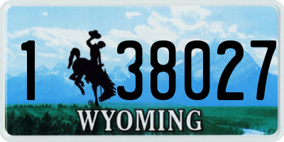 WY license plate 138027