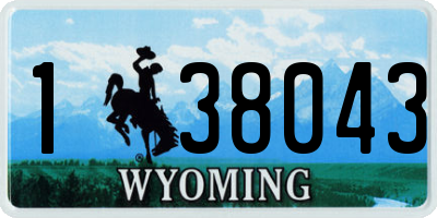 WY license plate 138043