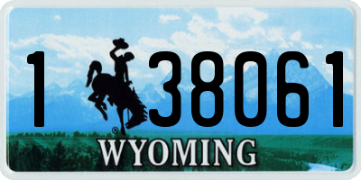 WY license plate 138061