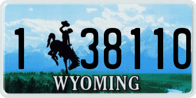 WY license plate 138110
