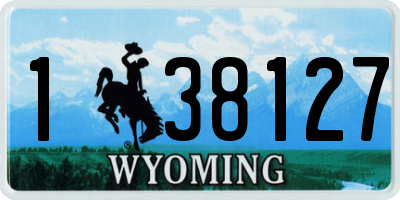 WY license plate 138127