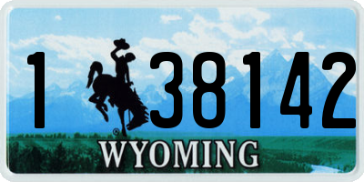 WY license plate 138142