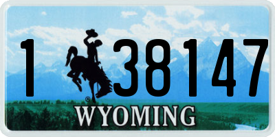 WY license plate 138147