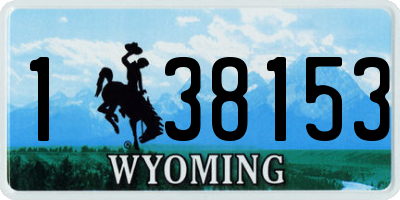WY license plate 138153