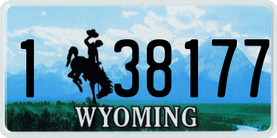 WY license plate 138177
