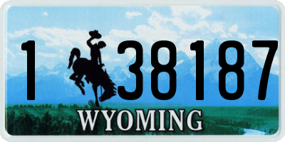 WY license plate 138187