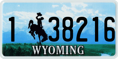 WY license plate 138216