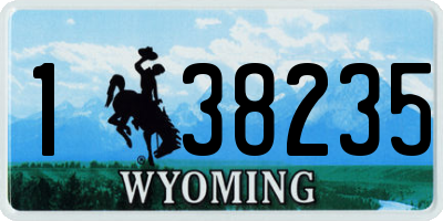 WY license plate 138235