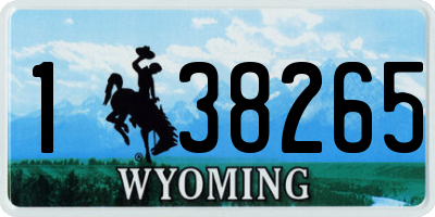 WY license plate 138265