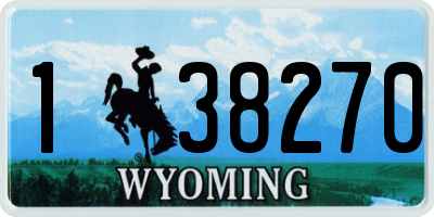 WY license plate 138270