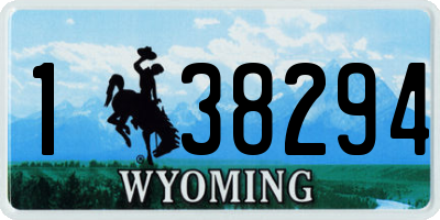 WY license plate 138294
