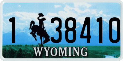 WY license plate 138410