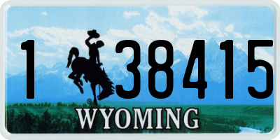 WY license plate 138415