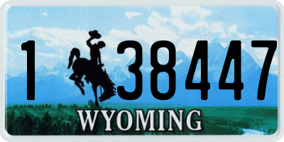 WY license plate 138447