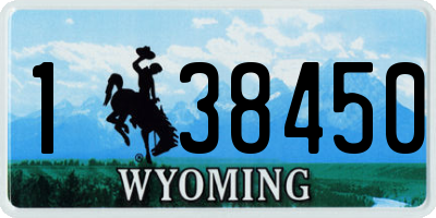 WY license plate 138450