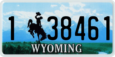 WY license plate 138461