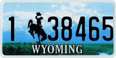 WY license plate 138465