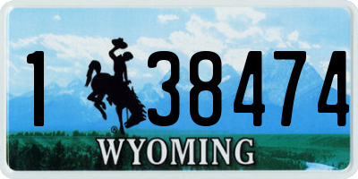 WY license plate 138474
