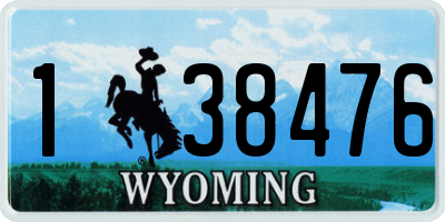WY license plate 138476
