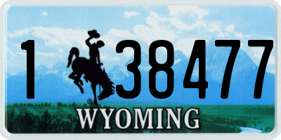 WY license plate 138477