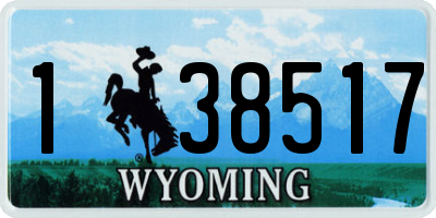 WY license plate 138517