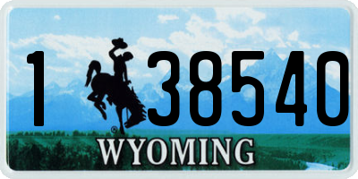 WY license plate 138540