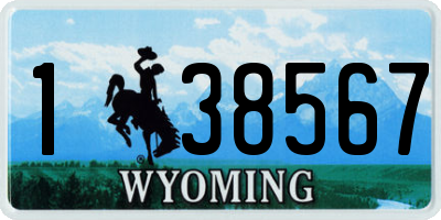 WY license plate 138567
