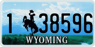 WY license plate 138596