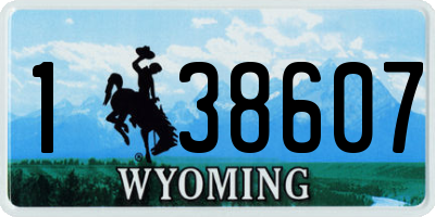 WY license plate 138607