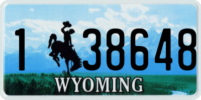 WY license plate 138648
