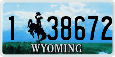 WY license plate 138672