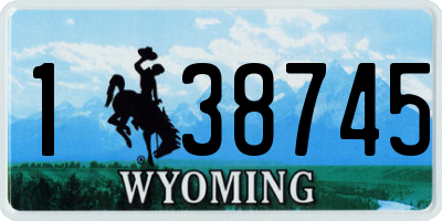 WY license plate 138745