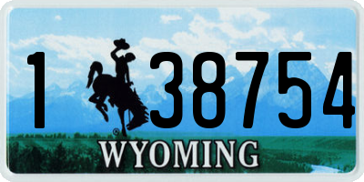 WY license plate 138754