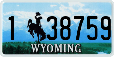 WY license plate 138759