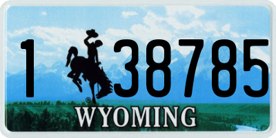 WY license plate 138785