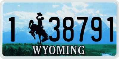 WY license plate 138791