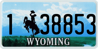 WY license plate 138853