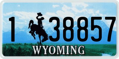 WY license plate 138857
