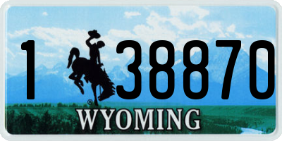 WY license plate 138870