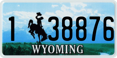 WY license plate 138876